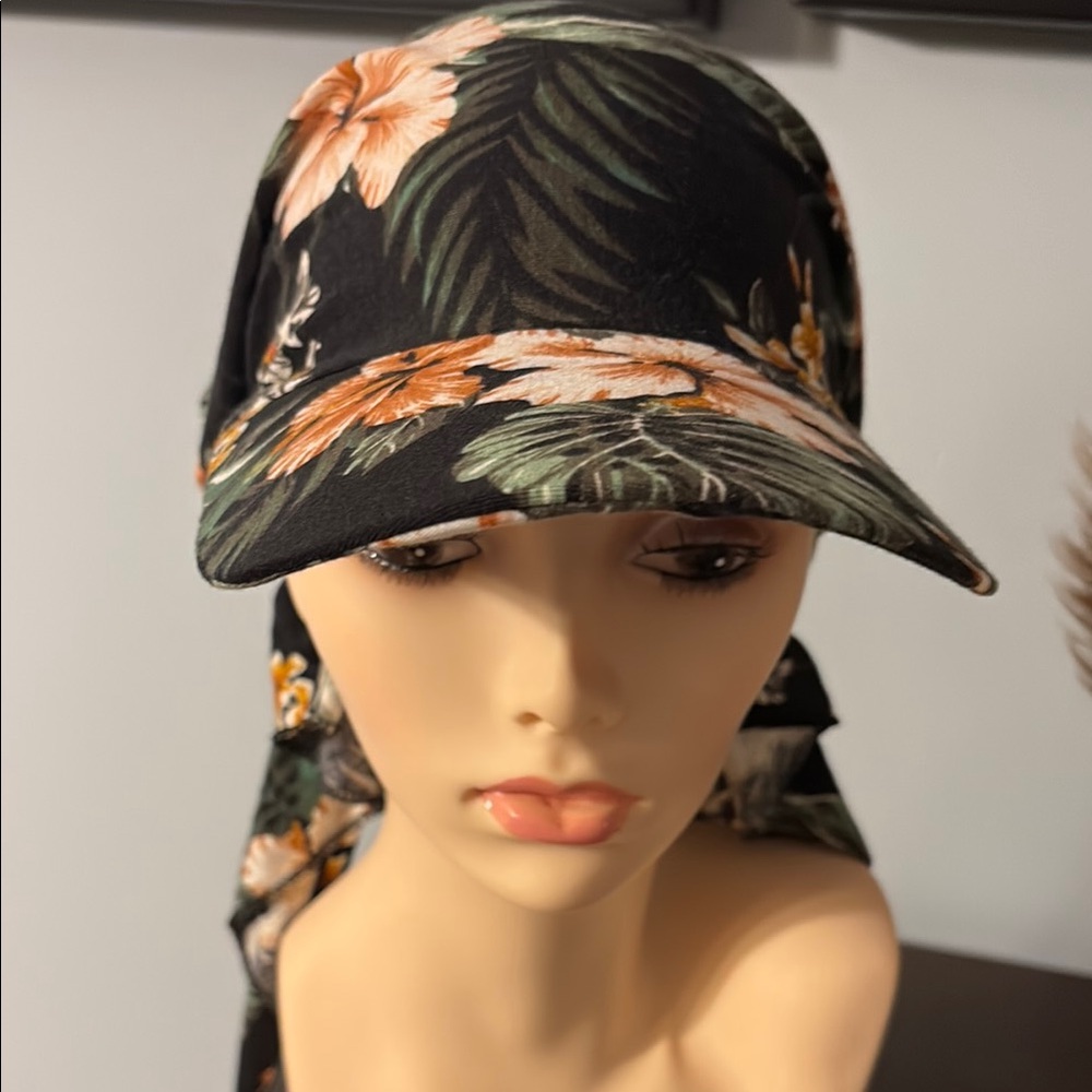 Floral Black and Orange Women's Hat